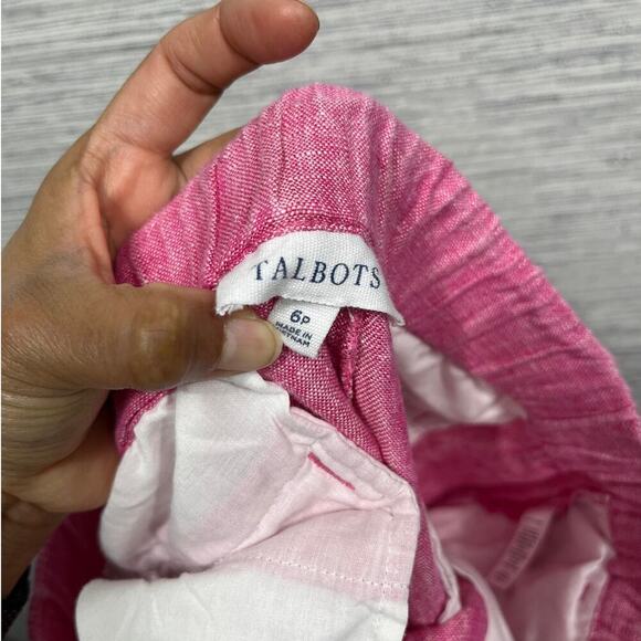 Talbots Women’s Pink 100% Linen Capri Pants / Size-6 P - Picture 9 of 10